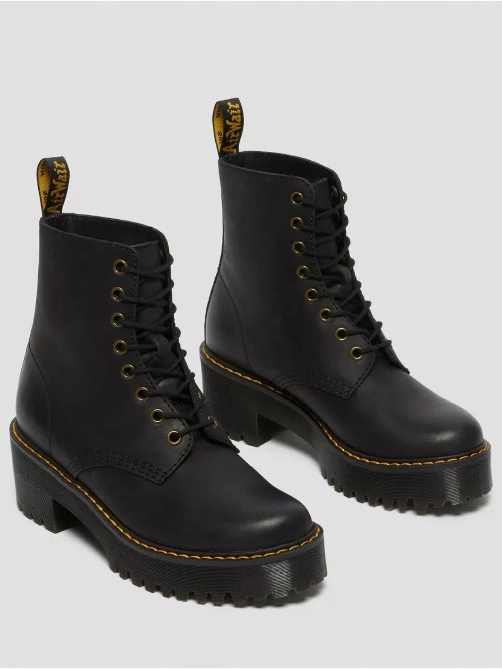 Dr. Martens Shriver Leather Lace-Up Platform Boots